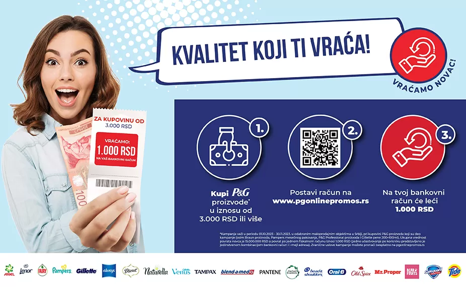 Cash back akcija - P&G